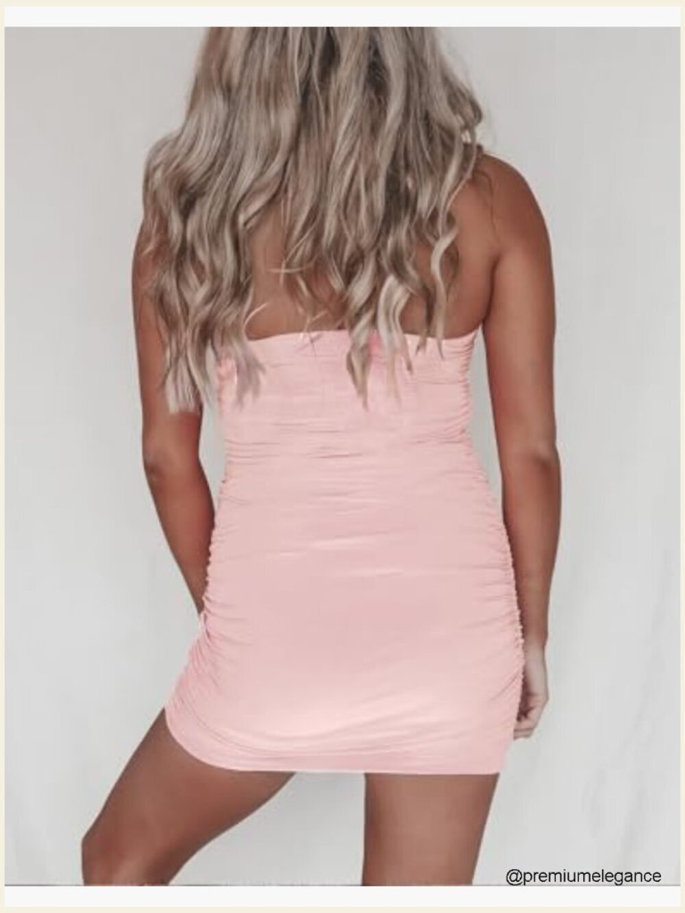 Strapless Ruched Bodycon Mini Dress with 3D Floral Tassels for Party - Picture 2 of 7